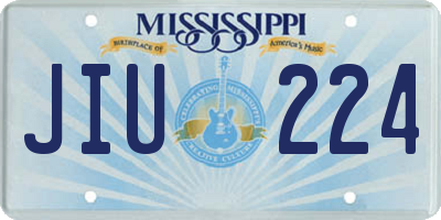 MS license plate JIU224