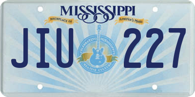 MS license plate JIU227