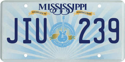 MS license plate JIU239