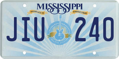 MS license plate JIU240