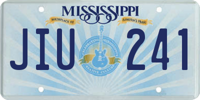 MS license plate JIU241