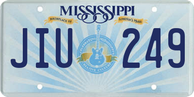 MS license plate JIU249