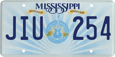 MS license plate JIU254