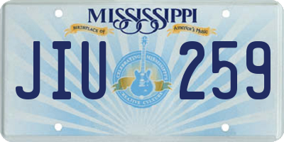 MS license plate JIU259