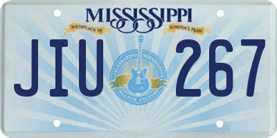 MS license plate JIU267