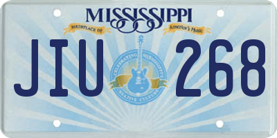 MS license plate JIU268