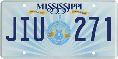 MS license plate JIU271