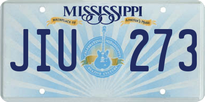 MS license plate JIU273