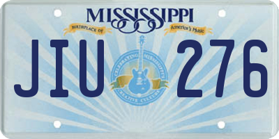 MS license plate JIU276