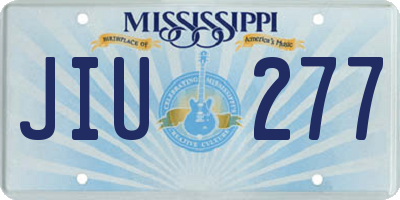 MS license plate JIU277