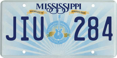 MS license plate JIU284