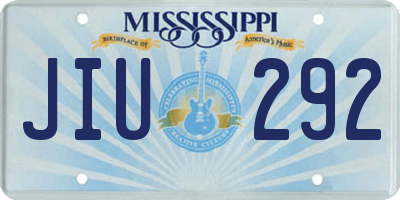 MS license plate JIU292