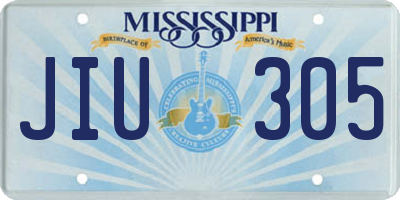 MS license plate JIU305