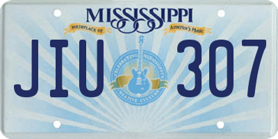 MS license plate JIU307