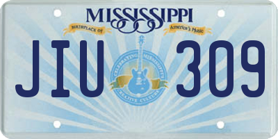 MS license plate JIU309