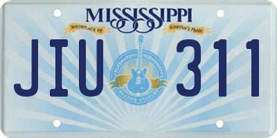 MS license plate JIU311