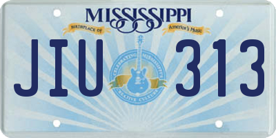 MS license plate JIU313