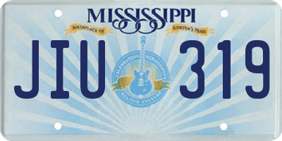 MS license plate JIU319