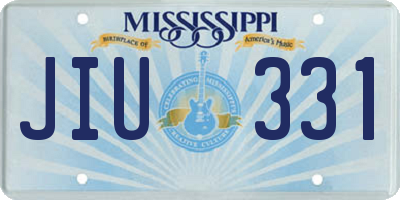 MS license plate JIU331