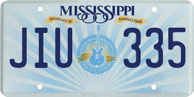 MS license plate JIU335