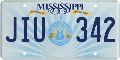 MS license plate JIU342