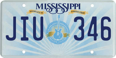 MS license plate JIU346