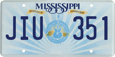 MS license plate JIU351