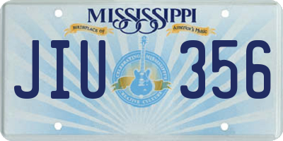 MS license plate JIU356