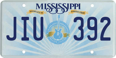 MS license plate JIU392