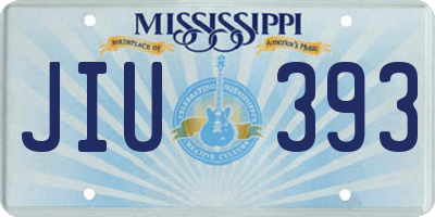 MS license plate JIU393