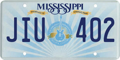 MS license plate JIU402