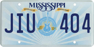 MS license plate JIU404