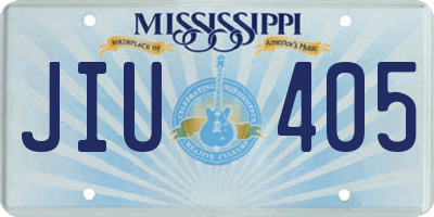 MS license plate JIU405