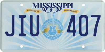 MS license plate JIU407