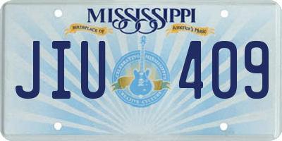 MS license plate JIU409
