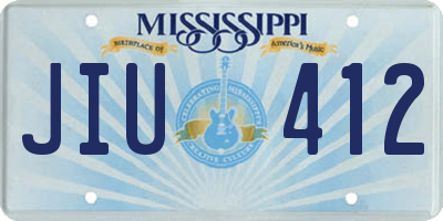 MS license plate JIU412