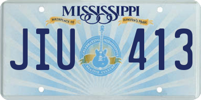 MS license plate JIU413