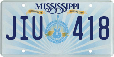 MS license plate JIU418