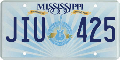 MS license plate JIU425
