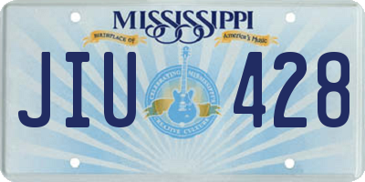 MS license plate JIU428