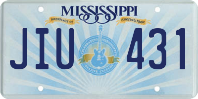MS license plate JIU431