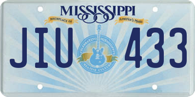 MS license plate JIU433