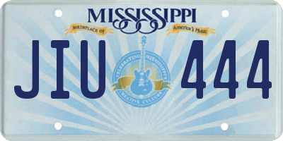 MS license plate JIU444