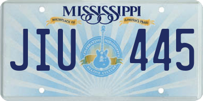 MS license plate JIU445