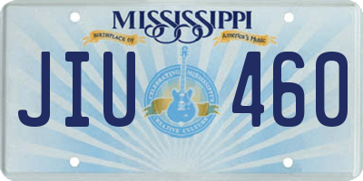 MS license plate JIU460