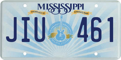 MS license plate JIU461