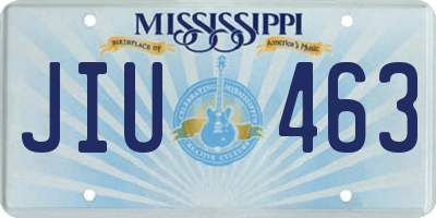 MS license plate JIU463