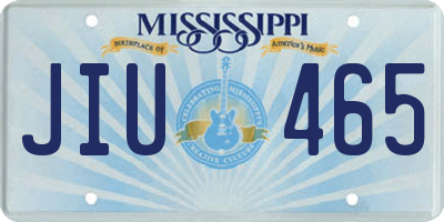 MS license plate JIU465