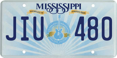 MS license plate JIU480