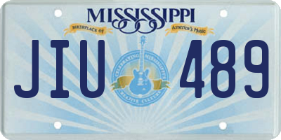 MS license plate JIU489